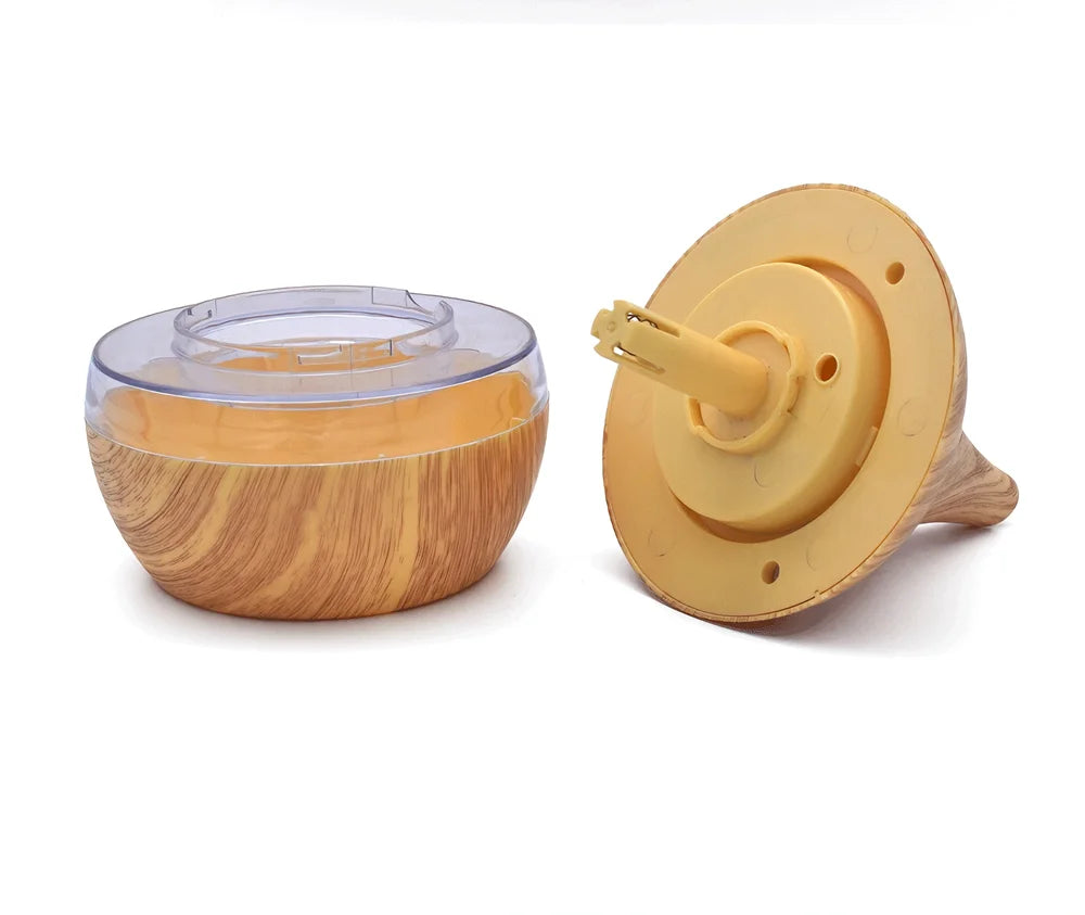 Portable Aroma Diffuser & Humidifier – 300ml, USB, 7-Color RGB Night Light | Light/Dark Wood, White