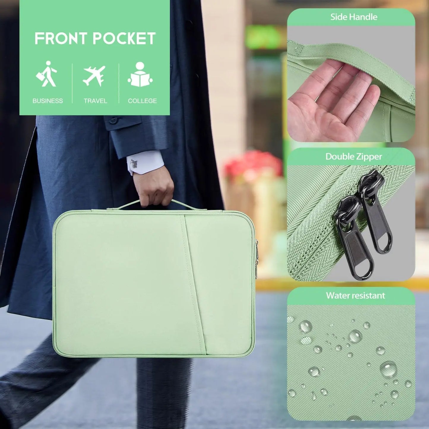 BAPPSUS 13" Tablet Carrying Case – Waterproof Nylon Sleeve for iPad Pro 11/13, MacBook Air M3/M4, Galaxy Tab S10+