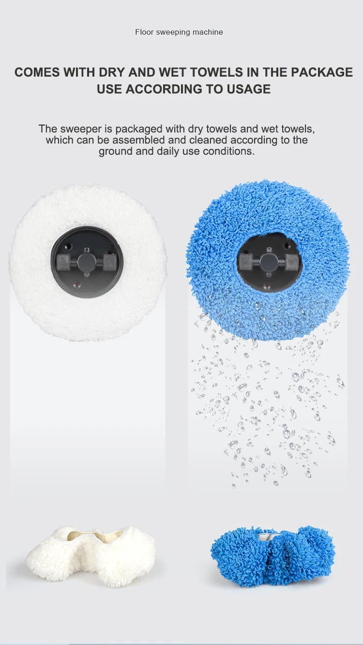 R.E.D. Shopping smart sweeping and mop robot with humidifying spray cleaning a hardwood floor in a modern living room