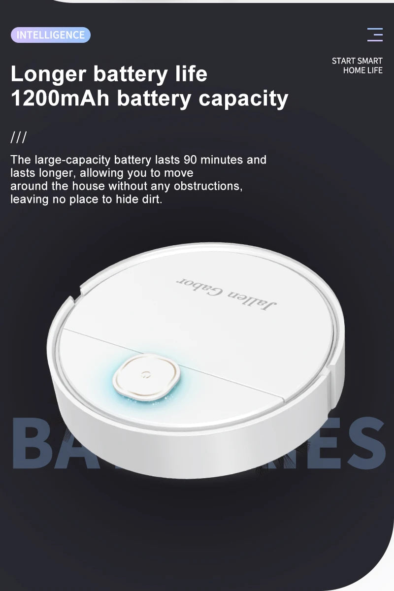 R.E.D. Shopping 3-in-1 smart sweeping robot with wireless vacuum cleaner for home cleaning, featuring compact design and sensors.