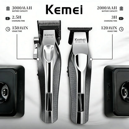 Kemei KM-3023 Professional Hair Clipper – 0mm Rechargeable Trimmer