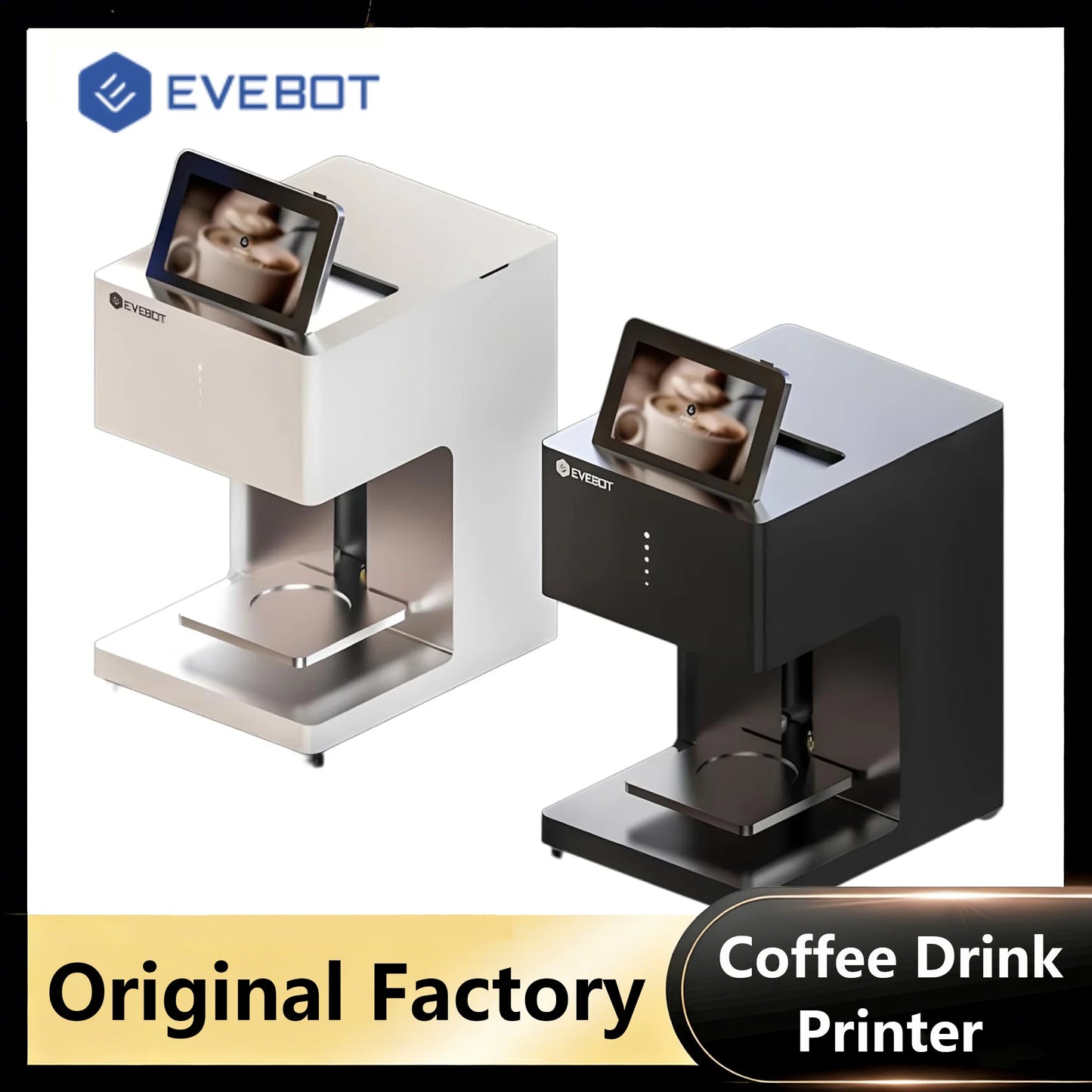 EVEBOT 3D Latte Art Coffee Printer – Automatic Beverage Food Selfie Printer, WiFi