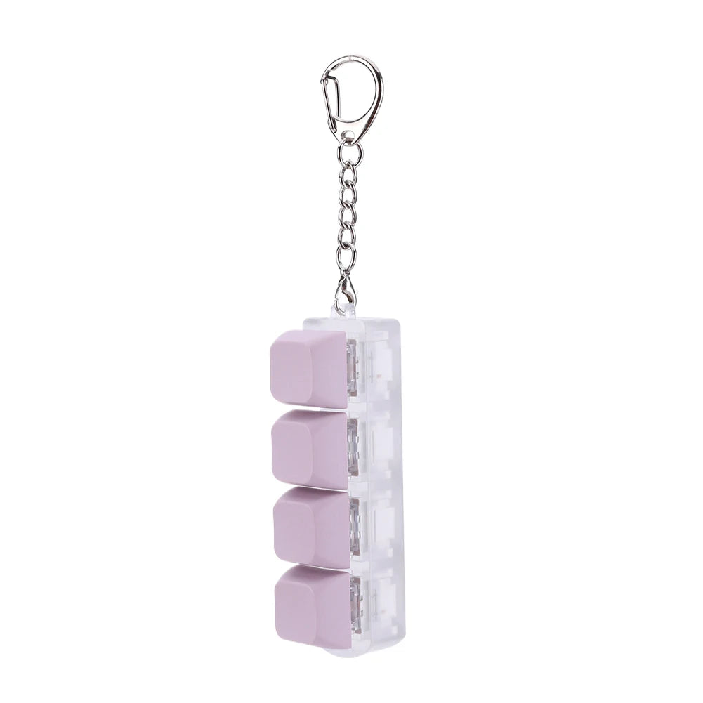4-Key Mechanical Keyboard Switch Tester – DIY Keycaps, Fidget Toy, Stress Relief Keychain