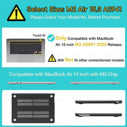 MacBook Laptop Case 2025 M4 – Air 13/15, Pro 13/14, M1-M5