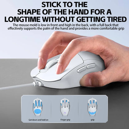 OBAME Cute Wired Gaming Mouse – Anti-Slip Sticker, 6-Key, RGB Backlight, for PC & Laptop