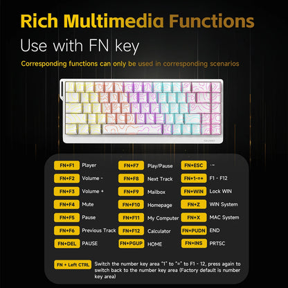 AJAZZ NK68 V2 Gaming Mechanical Keyboard | Hot-Swap | RGB Backlight | 68 Keys | Red Switch | USB