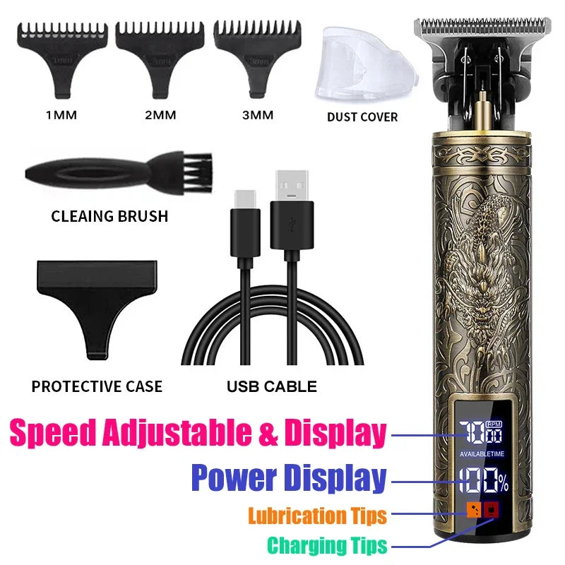 Cordless Professional Hair Clipper - USB Fast Charging, Precision Cutting