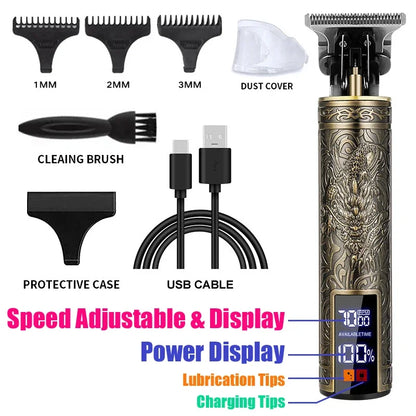 Cordless Professional Hair Clipper - USB Fast Charging, Precision Cutting