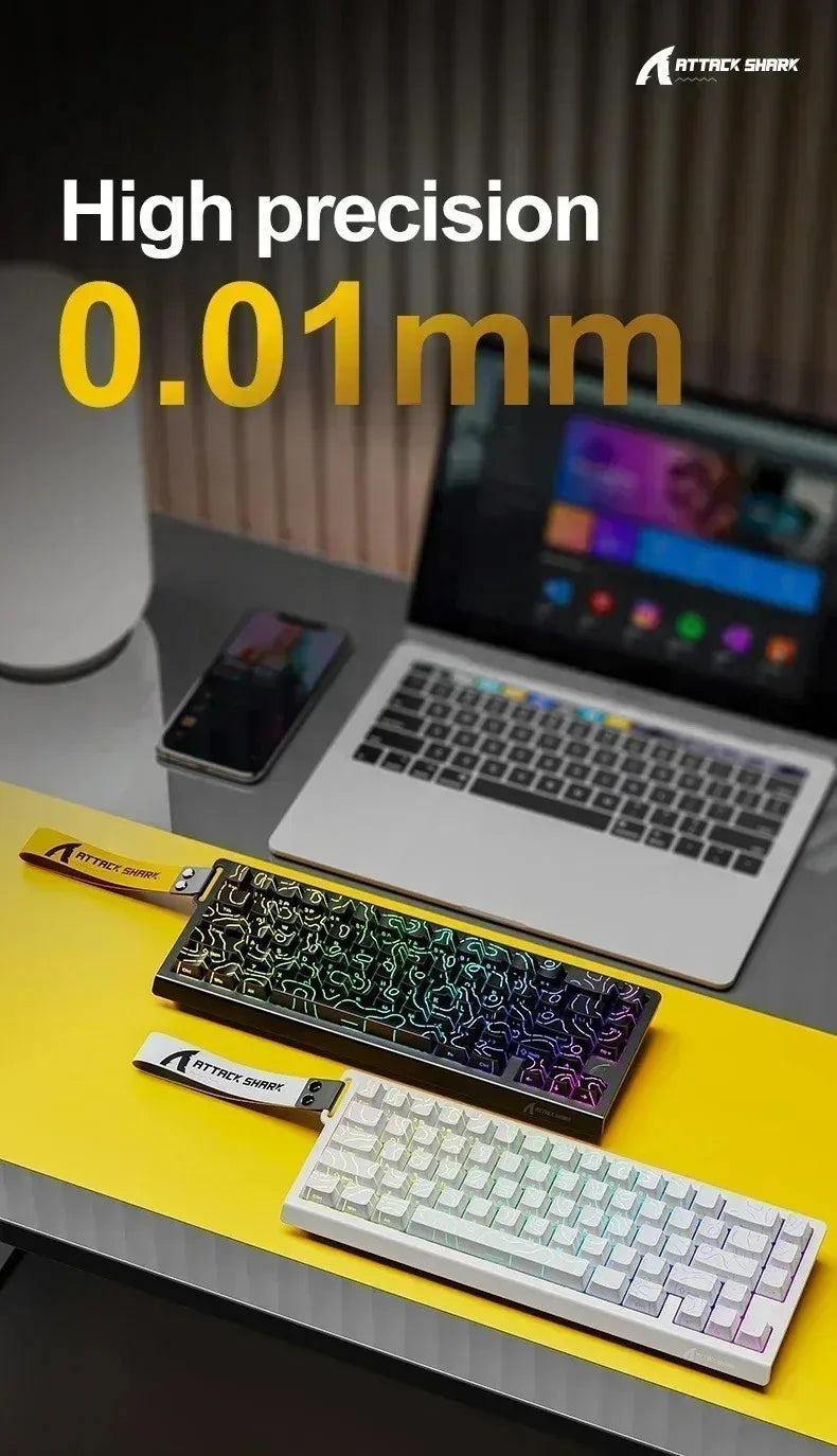 Attack Shark X68 HE Gaming Keyboard – Magnetic Hall Effect, 0.01mm Rapid Trigger, 8000Hz, 68-Key
