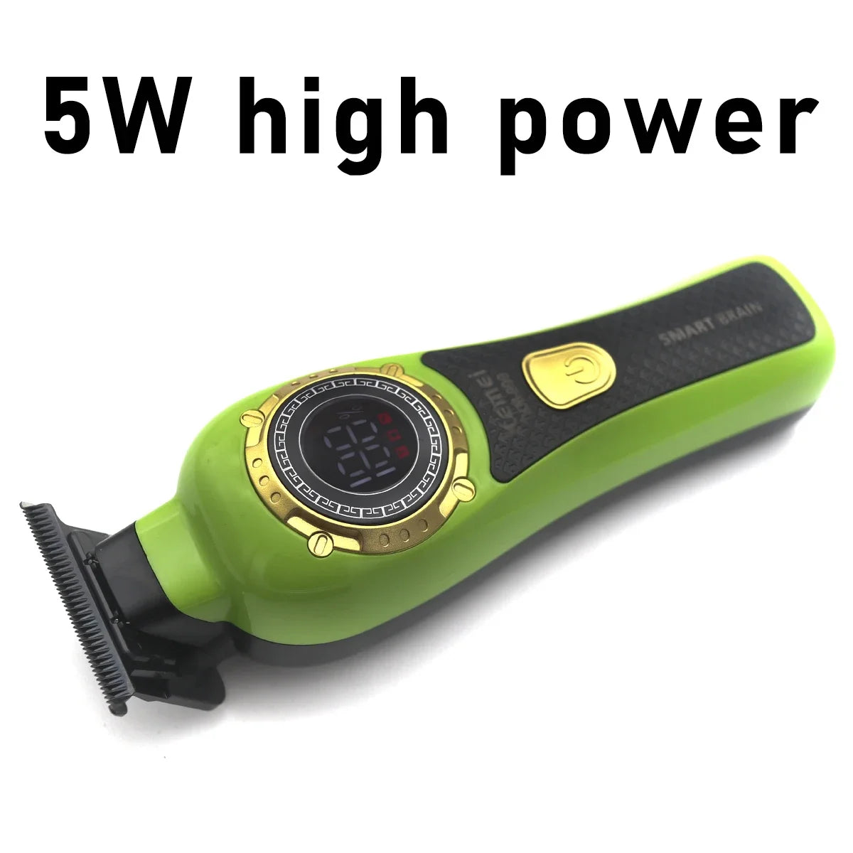 Kemei KM-999 Professional Hair Trimmer – DLC T-Blade, Zero Gap, LED Display, Cordless USB Clipper