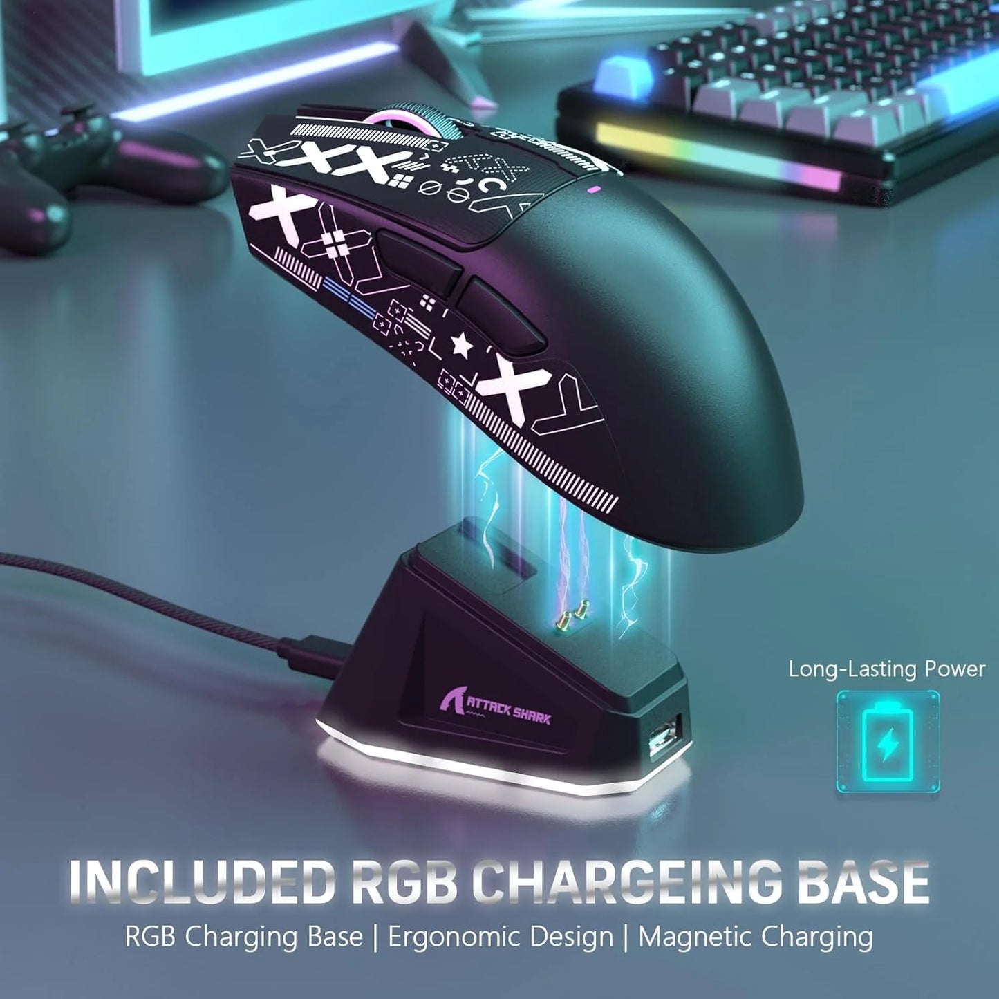 ATTACK SHARK X11 Wireless Gaming Mouse – 22K DPI, 59g, RGB, Tri-Mode (2.4G/BT/Wired) + Charging Dock