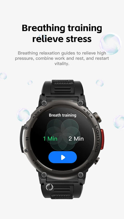 Imosi Outdoor Smart Watch with Flashlight – Sport Fitness Tracker, Blood Pressure, IP67