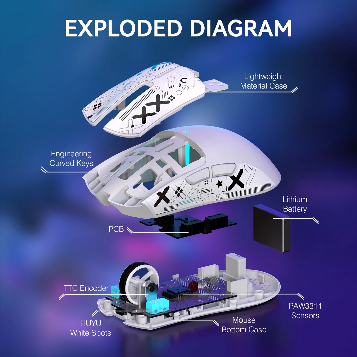 ATTACK SHARK X11 Lightweight Wireless Gaming Mouse – 22K DPI, PAW3311