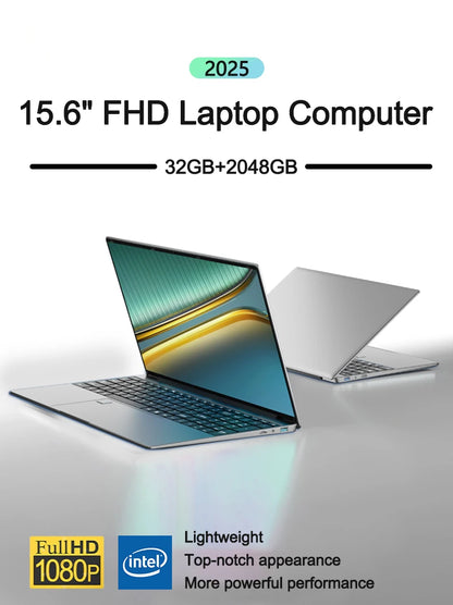 15.6" Portable Laptop – Intel 6500Y, 32GB RAM, Up to 2TB SSD, Backlit, Fingerprint