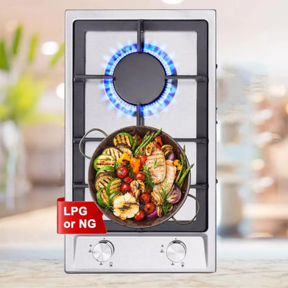 TopStrong 2-Burner Gas Hob | NG & LPG | Auto Flame Protection | Built-in | EU