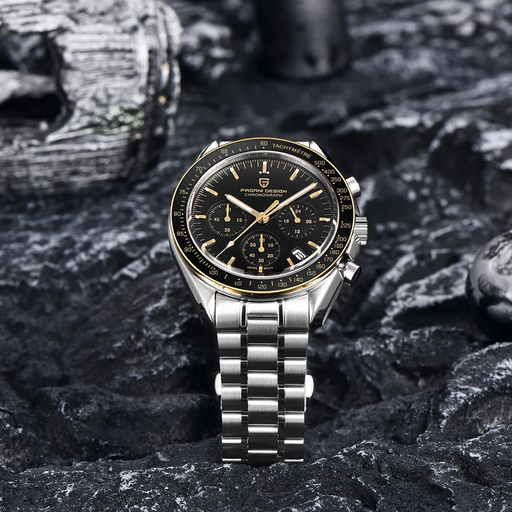 PAGANI DESIGN 1701 V5 Men's Luxury Quartz Chronograph Watch – AR Sapphire Glass, 100M Waterproof