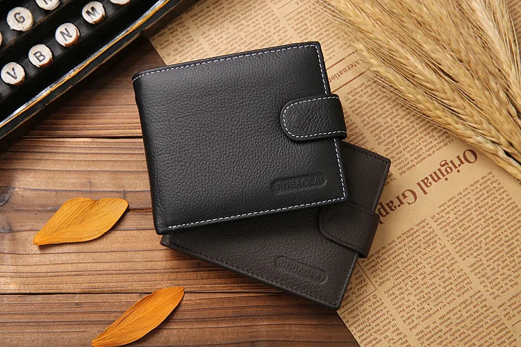 Genuine Cowhide Leather Men's Wallet – Short Bifold