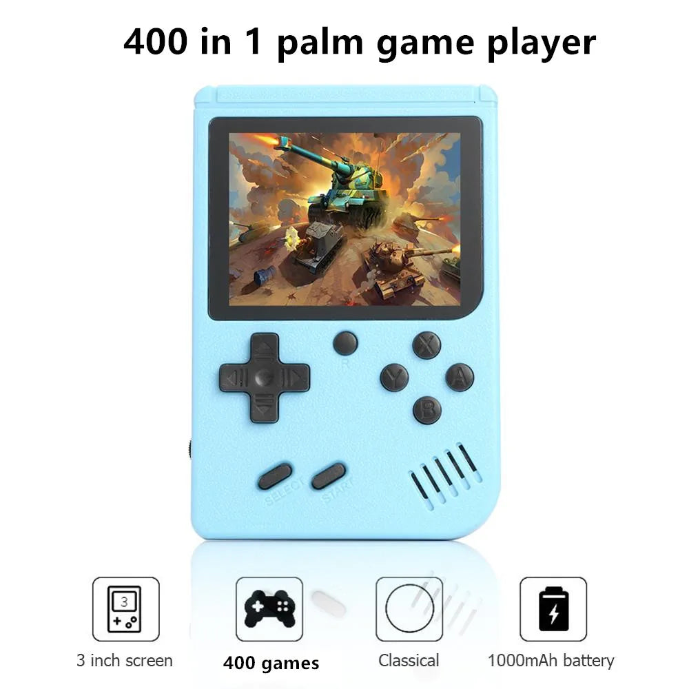 Retro handheld game console with 3-inch color LCD screen, 8-bit portable gaming device by R.E.D. Shopping
