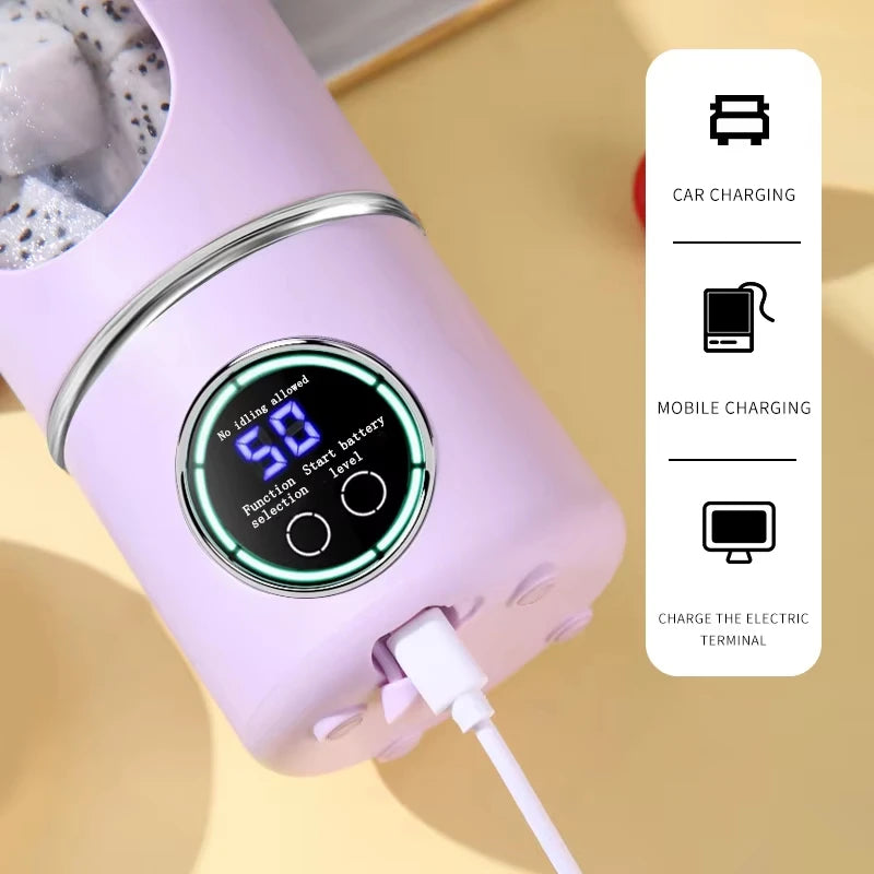 Portable Juice Blender 700ml | USB Rechargeable | 2-in-1 Bottle | Smoothie Maker