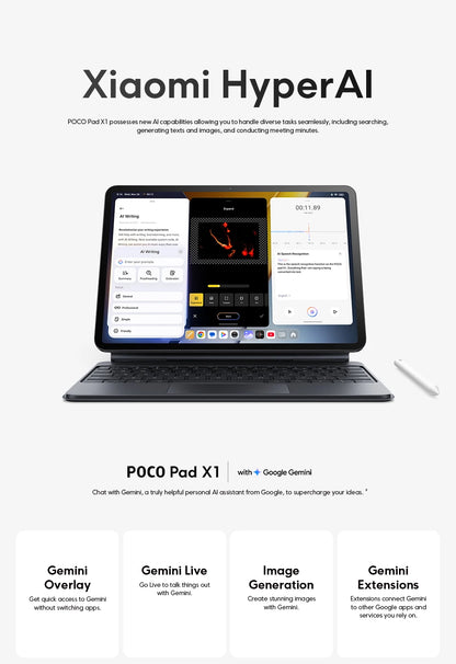 POCO Pad X1 Global – 11.2" 3.2K 144Hz, Snapdragon 7+ Gen 3, 8GB+512GB, 8850mAh, 45W