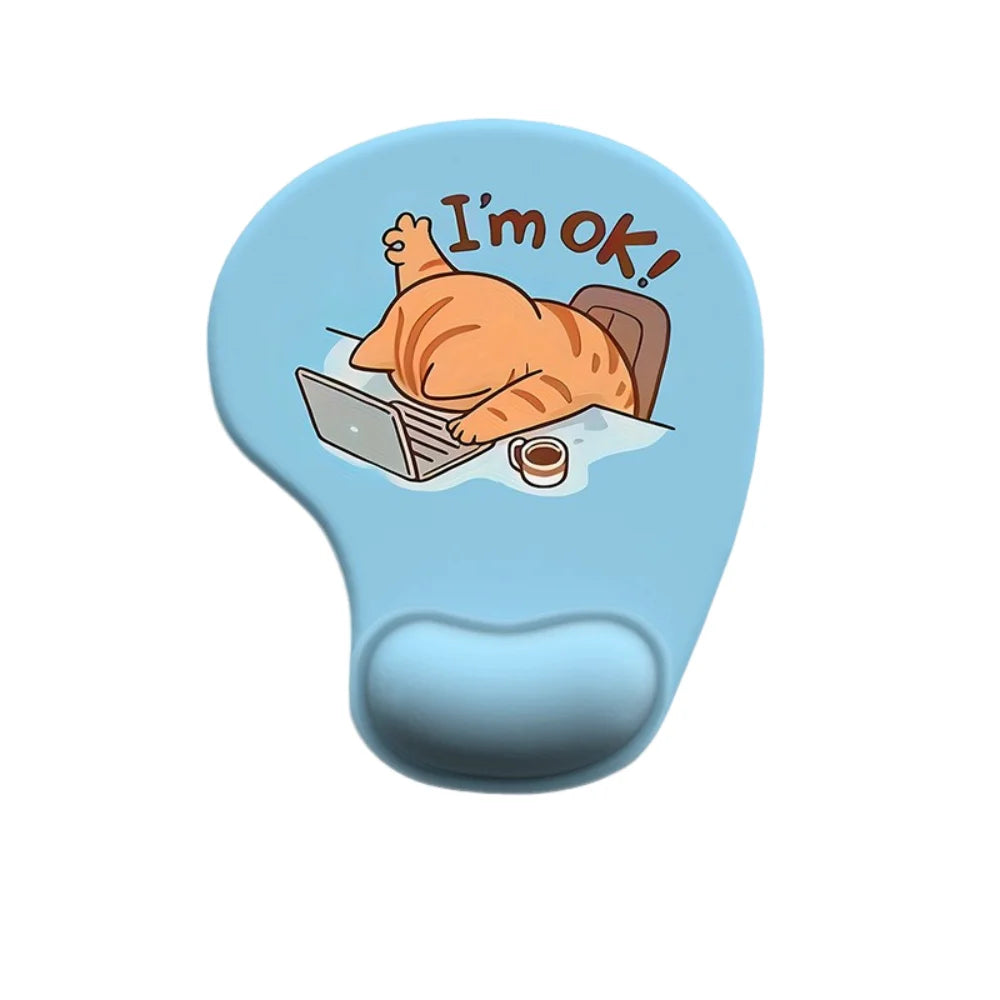 Cartoon Animal Mouse Pad with Wrist Rest – Non-Slip Silicone, Ergonomic, Cute Design