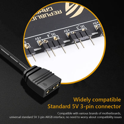 RGB & ARGB Fan Hub Cable Splitter – 4-Pin / SATA, Compatible with ASUS, MSI, GIGABYTE
