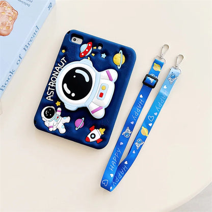 3D Cartoon Astronaut Kids iPad Case – Silicone, Shockproof, Kickstand, iPad Mini/Air/Pro