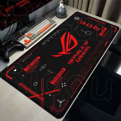 Black Anime XXL Gaming Mouse Pad – Lock Edge, HD Print, Anti-Slip Desk Mat, Multiple Sizes