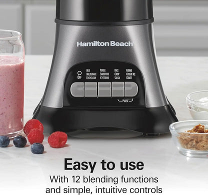 700W Blender & Food Processor Combo – 40oz Glass Jar, Travel Cup, 3-Cup Food Chopper | Gray/Black