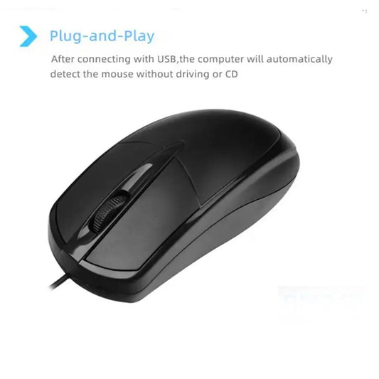 Silent Wired Mini Mouse – Ergonomic, 100cm Cable, for Laptop & PC