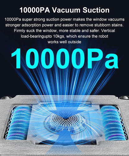 ABIR WD10 Window Cleaning Robot – Dual Roller Brushes, 10000Pa Suction, 6-Way Water Spray & Remote