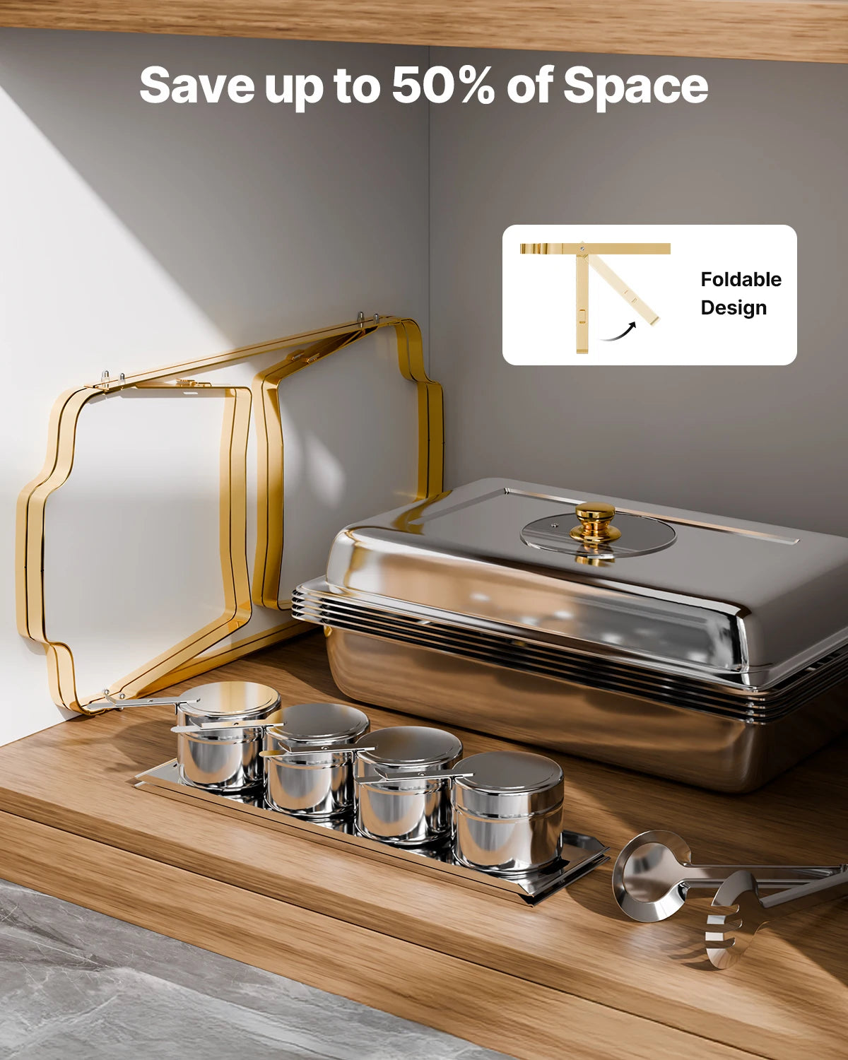 SucceBuy 2/4 Pack Chafing Dish Buffet Set – Stainless Steel, EU Warehouse