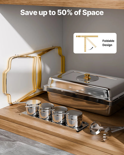 SucceBuy Chafing Dish Buffet Set – 2 or 4 Pack Stainless Steel Catering Warmer