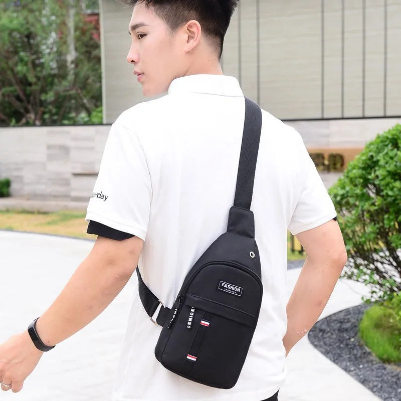 Men's waterproof fanny pack by R.E.D. Shopping with adjustable strap, large capacity, ideal for outdoor and travel activities.