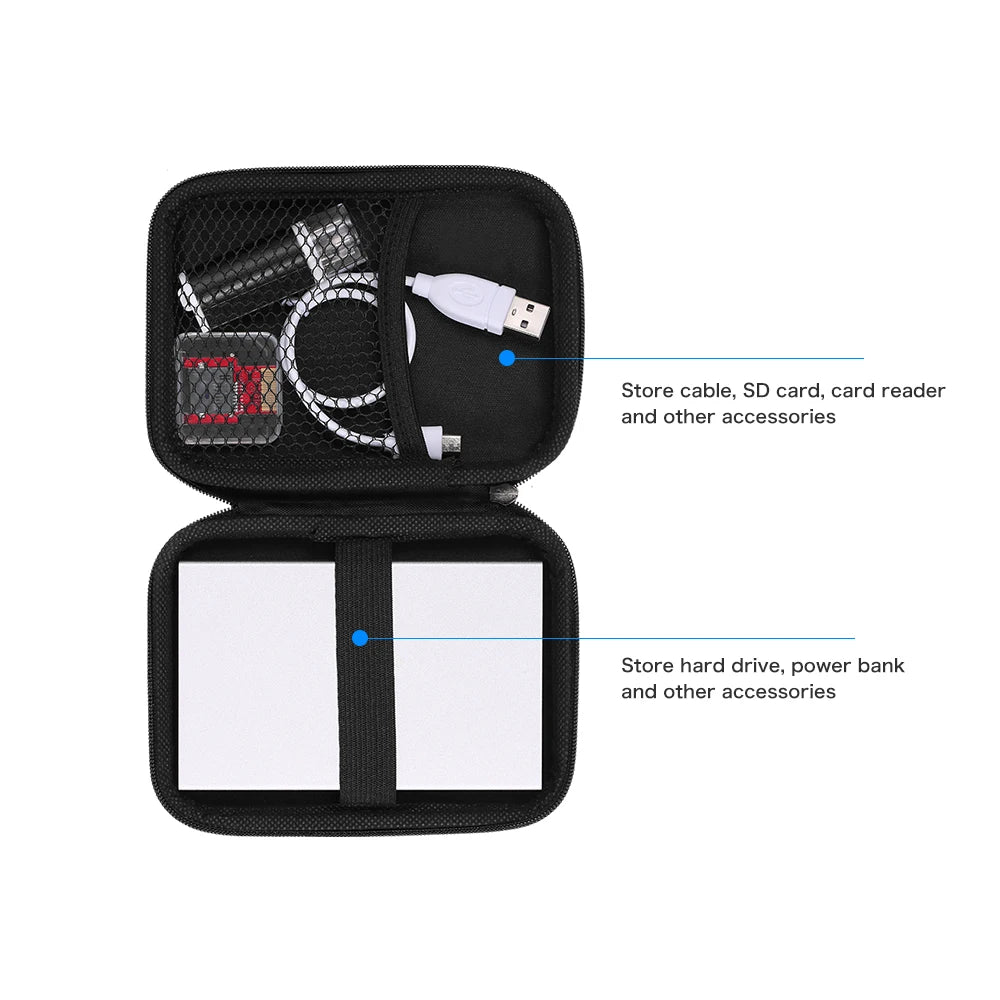 R.E.D. Shopping EVA shockproof 2.5-inch hard drive carrying case with protective design for external HDD storage.