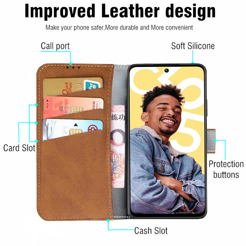 Blackview BV9200 wallet case with stand, black leather phone holster cover, designed for business and everyday use.