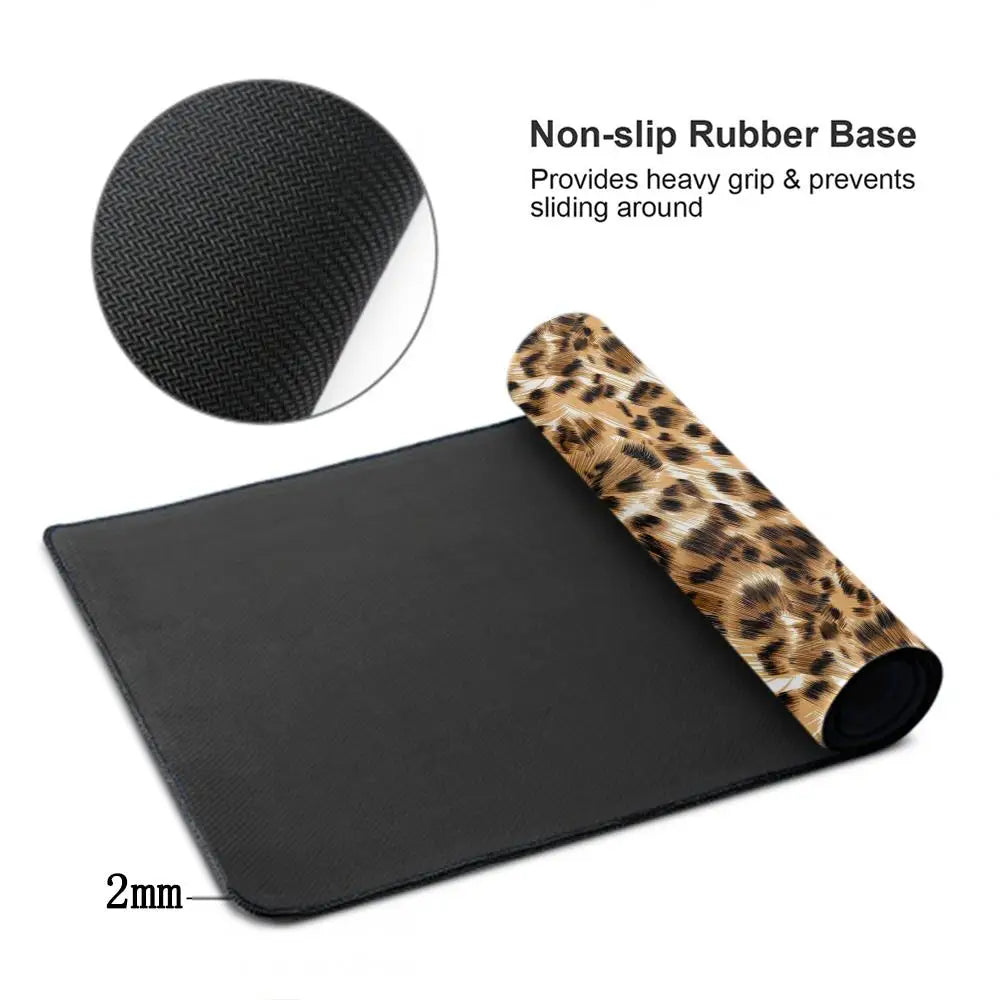 Leopard XXL Gaming Mouse Pad – Rubber Deskmat, Kawaii Anime Design, Multiple Sizes