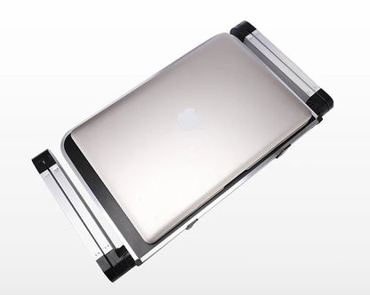 Adjustable Folding Laptop Desk for Bed – Portable Notebook Stand with Cooling Fan