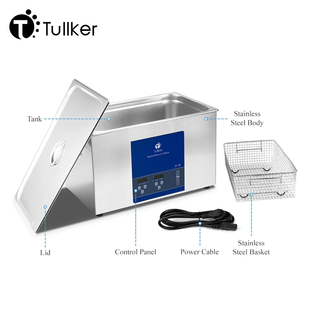 Industrial Ultrasonic Cleaner 2L–30L – Metal, DPF & Engine Parts Degreaser, EU/UK/US/AU Plug