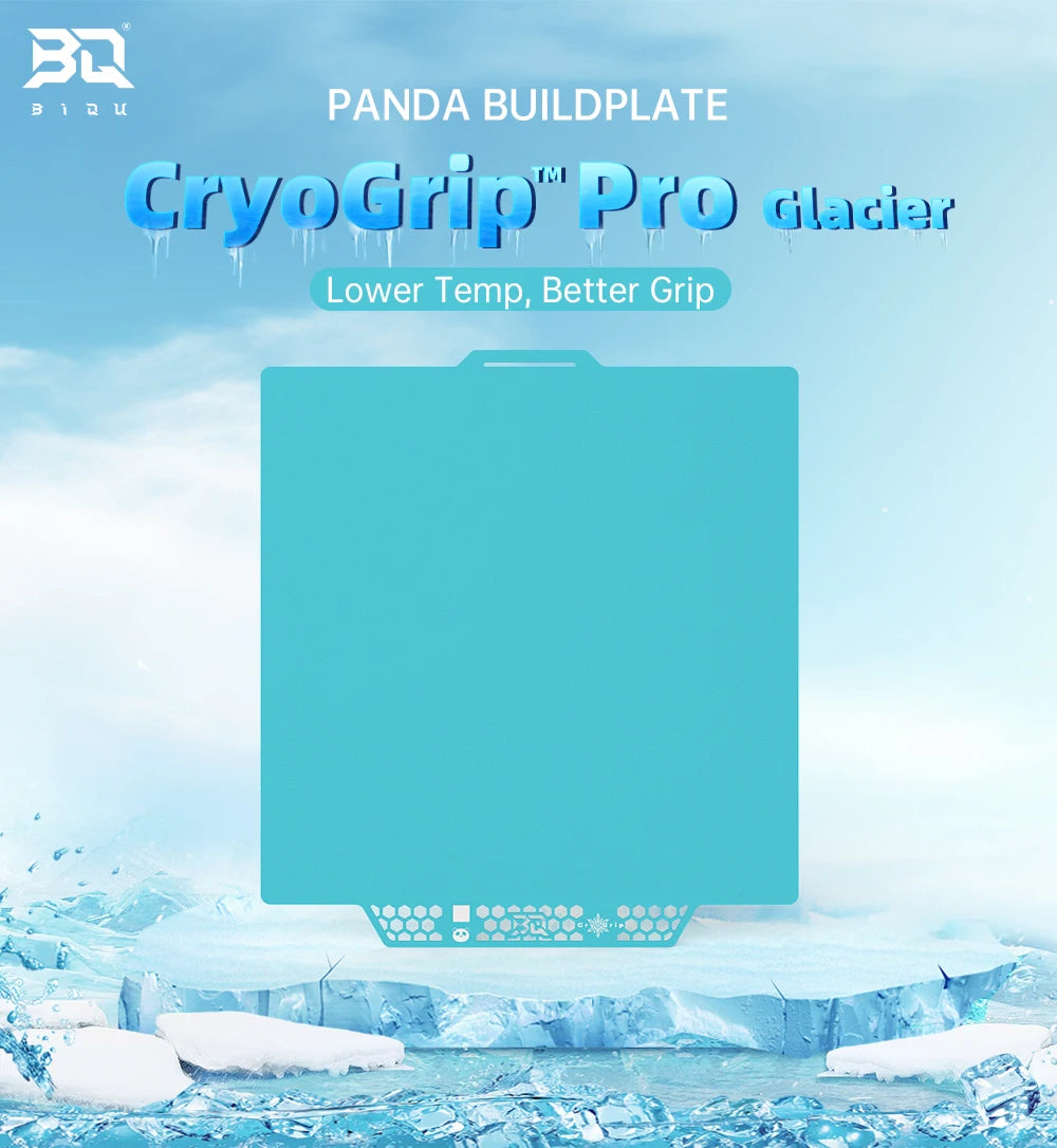 BIQU Panda CryoGrip Build Plate 256x256mm – Spring Steel, Textured, for Bambu Lab P1 & X1