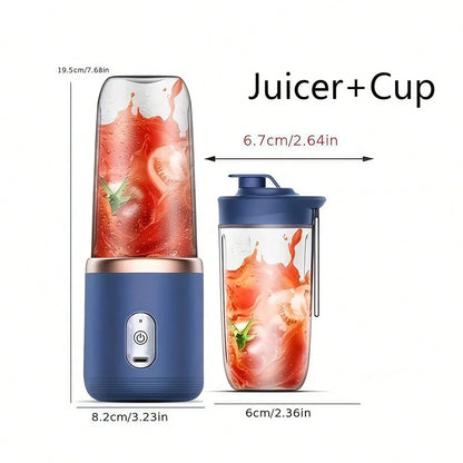 Portable Dual Cup Juicer Blender – USB Rechargeable Mini Smoothie Maker with Travel Lid