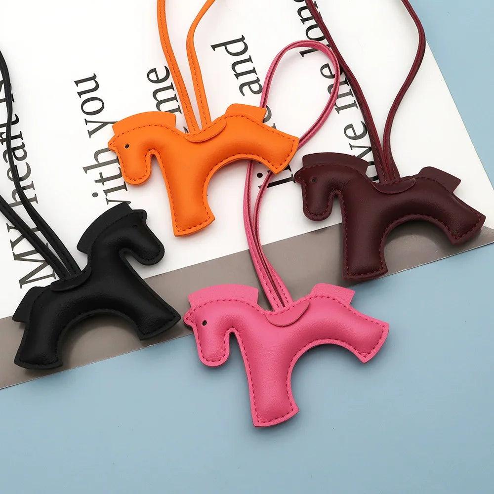 Pony Bag Charm | PU Leather Luggage & Car Pendant | Travel Accessory