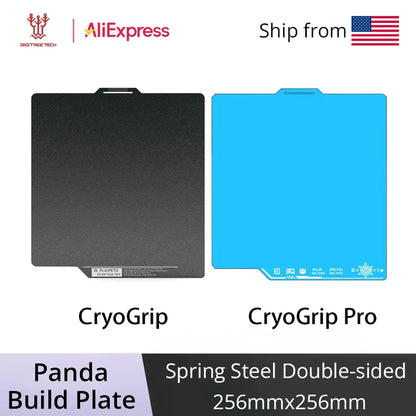 BIQU Panda CryoGrip Build Plate 256x256mm – Spring Steel, Textured, for Bambu Lab P1 & X1