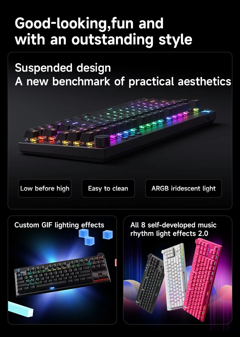 MCHOSE MIX87 Magnetic Axis Gaming Keyboard | 87 Keys | 8K Hz | 0.08ms | RGB | Hot-Swap | Wired