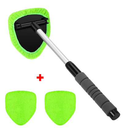 Telescopic Car Window Cleaning Brush Set | Microfiber Glass Cleaner, Scraper & Mist Eliminator for Windshield