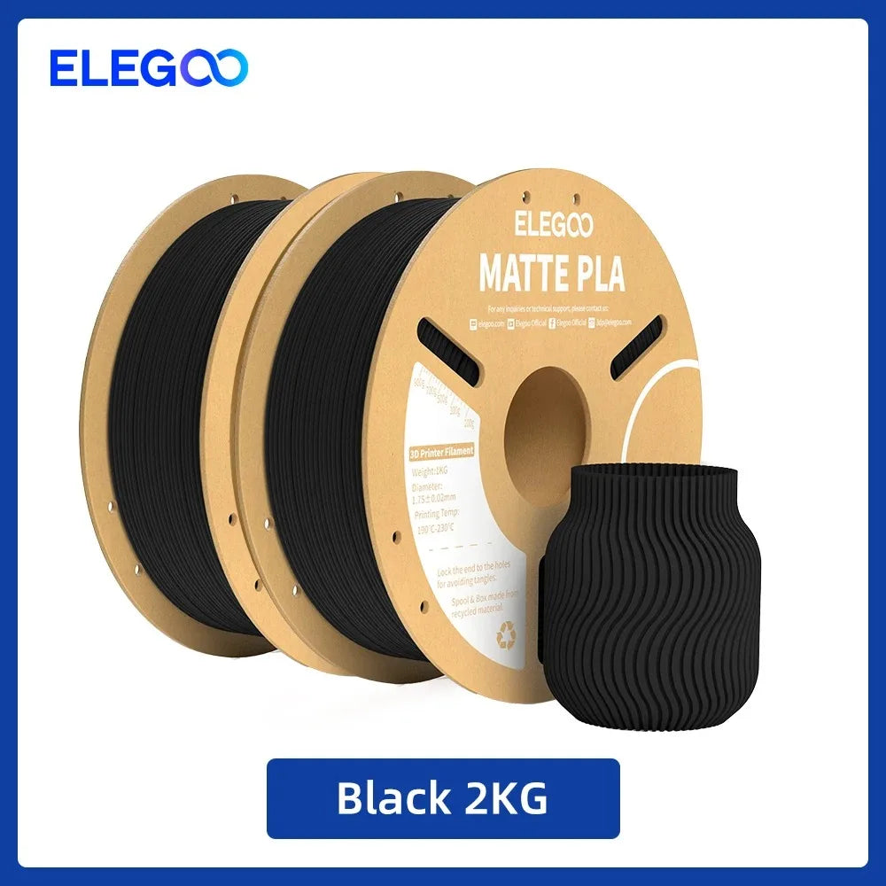 ELEGOO Matte PLA Filament 1.75mm 1KG – +/-0.02mm Accuracy, Cardboard Spool