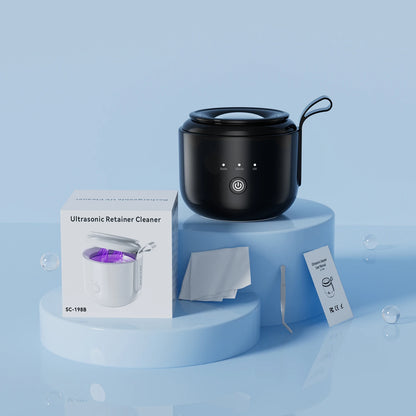 KUNPHY Dental Pod Ultrasonic Retainer Cleaner 200ml – UV Sterilization, 3 Modes for Aligners & Night Guards