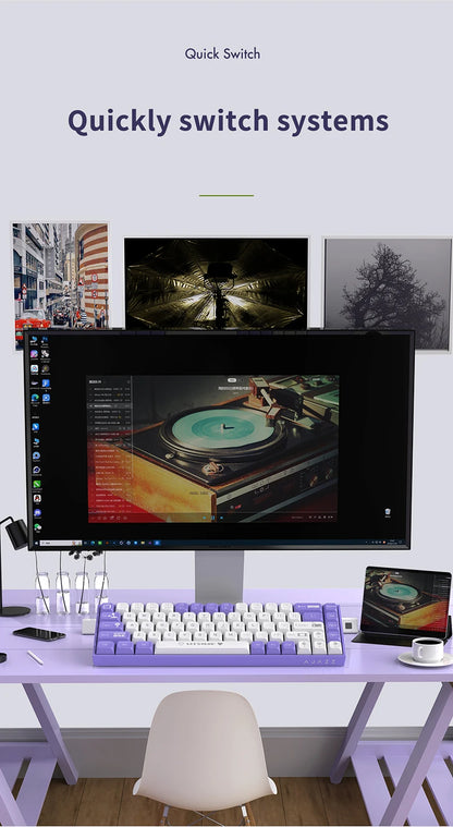 AJAZZ AK680 65% Wired Gaming Mechanical Keyboard – Hot Swap, Gasket Mount, Custom Keycap