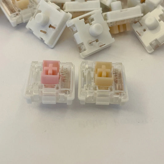 OUTEMU Low Profile Silent Mechanical Switch — Pink/Yellow, Linear/Tactile, 3-Pin