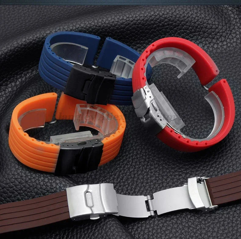 Quick Release Silicone Watch Strap 18–24mm – For Huawei, Seiko, Omega, Fossil & More